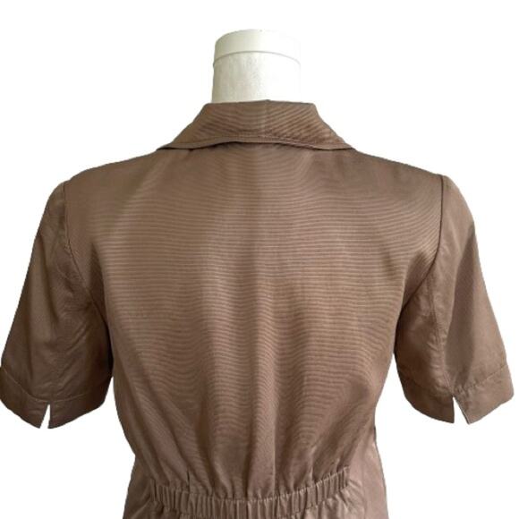 Coldwater Creek Brown Tan Short Sleeve Pockets Lined Career Blazer Size 6 Petite - Picture 5 of 11